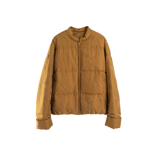 绽放旅行女装794朵/秋冬琥珀轻薄光泽感提花百搭短款白鹅绒羽绒服 商品图3