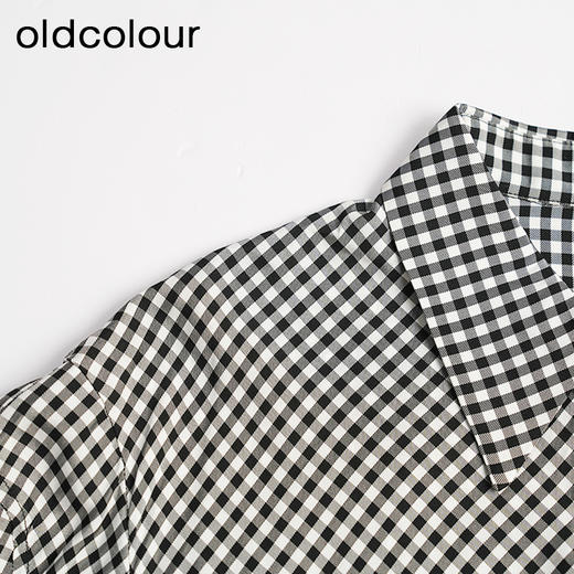 oldcolour春秋款气质百搭休闲收腰格子衬衫中外套女GO31042846 商品图2