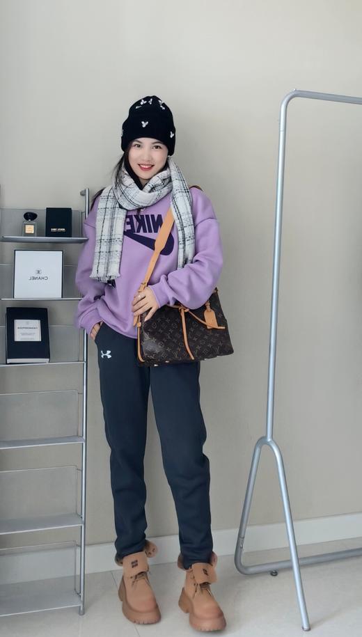 男女同款秋冬加绒水貂绒暖暖卫裤 商品图5