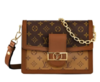 LOUIS VUITTON Dauphine MM 链条老花 涂层帆布拼牛皮饰边 手提单肩斜挎包 中号 女款 棕色 商品缩略图0