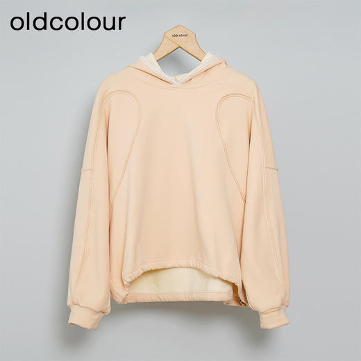 oldcolour秋冬款休闲气质百搭宽松加绒保暖连帽长袖T恤女N42023272A 商品图0