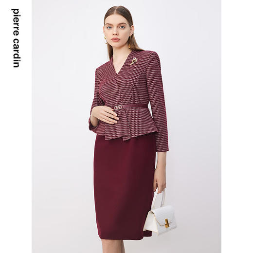 皮尔卡丹女装连衣裙通勤知性气质通勤假两件连衣裙P3431E3994T0
 商品图3