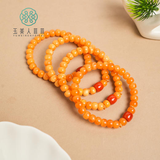 玉美人菲菲HZ/S925蜜蜡单圈手串约5*7mm/多样性发一 商品图0