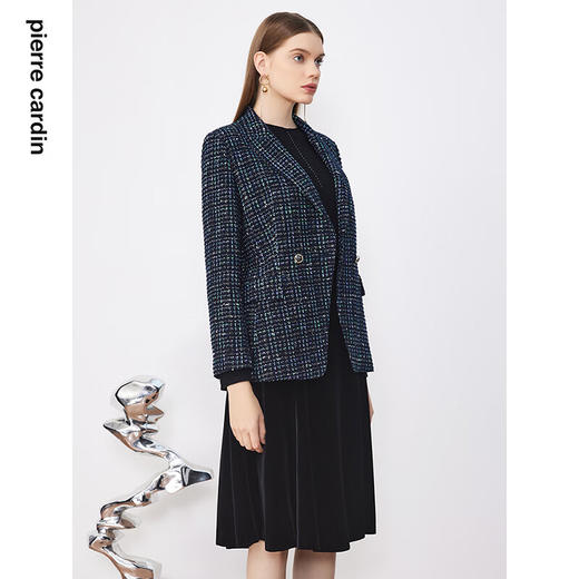 皮尔卡丹女装西装冬季蓝色小个子日常通勤职业西服P3445U3964N3
 商品图1