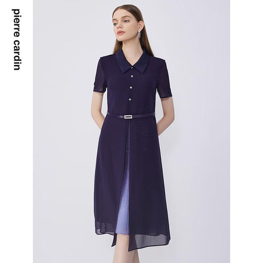 皮尔卡丹女装夏季新款通勤百搭雅致修身连衣裙P2215D2131Z0
 商品图2