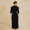PH802斯尔丽斯尔丽2024秋冬新款丝绒改良旗袍精致奢华宴会拼色连衣裙 商品缩略图1