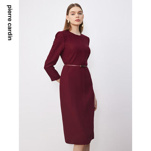 皮尔卡丹女装经典淑女职业通勤羊毛连衣裙P3347E3886T0 商品图4
