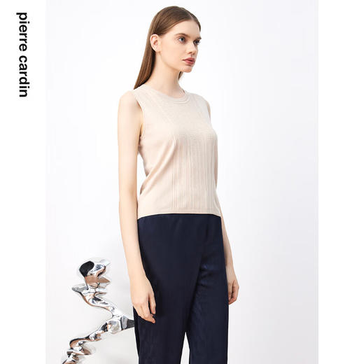 迪安诺女装毛针织衫浅米色修身辣妹短上衣吊带背心女N3399K3332M1
 商品图1