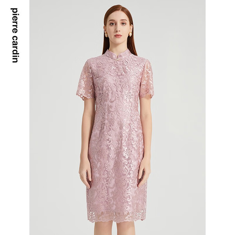 皮尔卡丹女装春季淑女优雅浪漫蕾丝连衣裙P2204D2096F0
