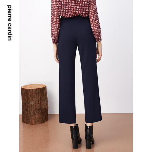 皮尔卡丹女装裤子休闲裤藏蓝色高腰显瘦长腿裤直筒裤P3326T3983N0
 商品图2