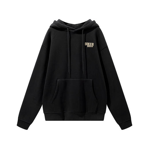 自由基地男新款废土机车风印花图案保暖卫衣抓绒落肩宽松带帽外套 NMT-2198 商品图2