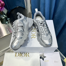 DIOR迪奥 Chrono 圆头系带 低帮 生活休闲鞋 女款 灰色（HC）