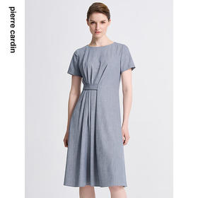 皮尔卡丹女装新款通勤时尚淑女修身双色夏季连衣裙C42DS11
