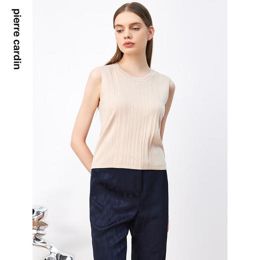 迪安诺女装毛针织衫浅米色修身辣妹短上衣吊带背心女N3399K3332M1
 商品图3