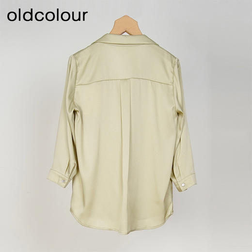 oldcolour春秋款高级感气质百搭宽松缎面长袖衬衫女M31013174 商品图1