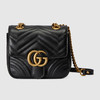 GUCCI 古驰 女士 GG Marmont系列 绗缝迷你单肩背包 黑色 739682 AABZC 1000 商品缩略图0