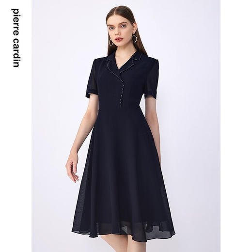 皮尔卡丹女装夏季新款通勤修身多色职业连衣裙C32DS022
 商品图6