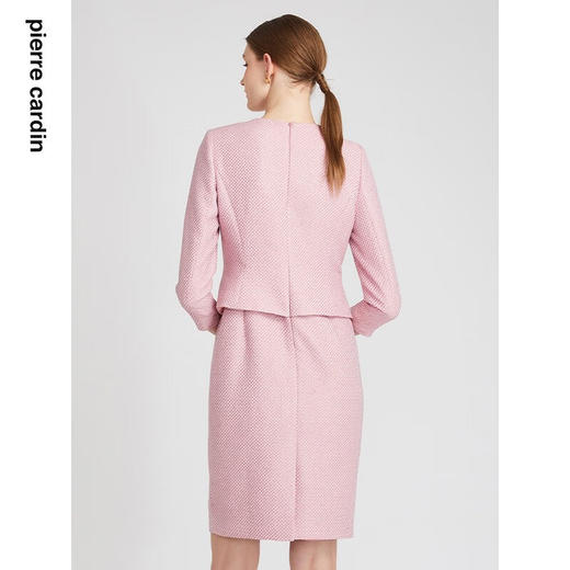 皮尔卡丹女装连衣裙秋季圆领假两件通勤职业直筒裙P2310E2886F0
 商品图3