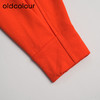oldcolour春秋款气质百搭宽松显瘦连帽红色长袖T恤女O11023105 商品缩略图4