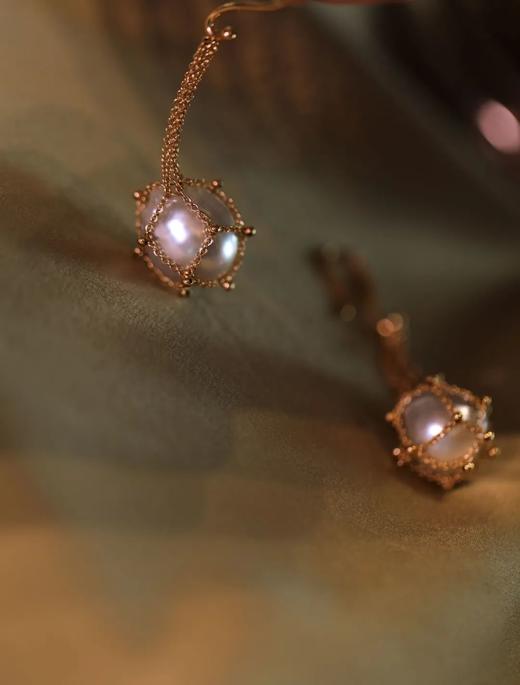 我最爱的，手工感和不完美 ｜ 黄金璎珞网海珠耳环 商品图1