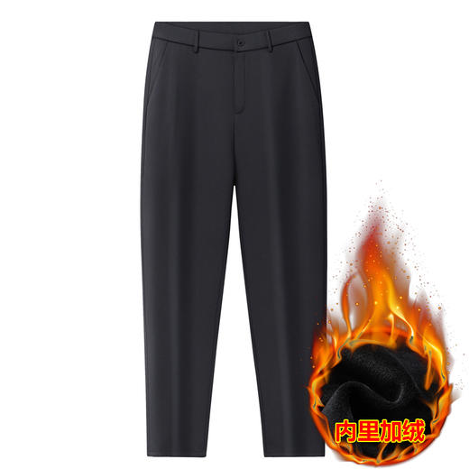 【特大码】【加绒】【新款DWP】大依优型大码商务休闲裤加绒直筒长裤男舒适弹力休闲商务简约百搭加肥加大男装 商品图2