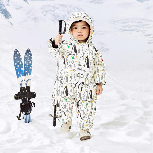 迷你巴拉羽绒服连体衣男女童防水防油污双开拉链护肚背心 商品图2