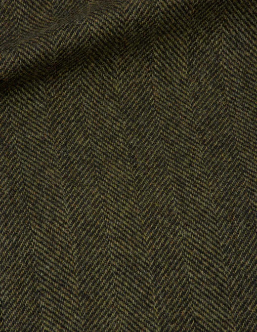 Margaret Howell 森林色HARRIS TWEED人字纹羊毛大衣 商品图11