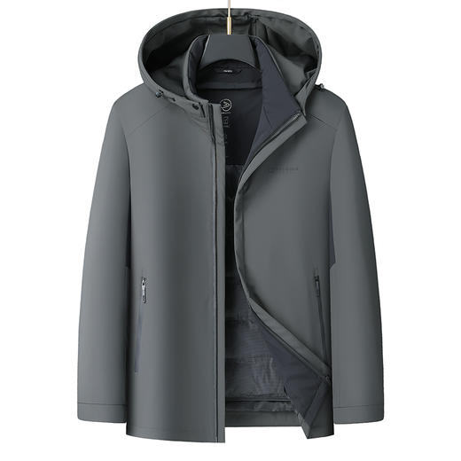 【可拆卸内胆】【90白鸭绒】【新款DWY】大依优型大码羽绒服可拆卸帽连帽外套加肥加大上衣男士外套胖子 商品图2