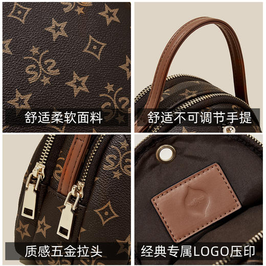 Safiya/索菲娅2024新款爆款时尚小圆包百搭老花单肩斜挎包 SF42215264 商品图3