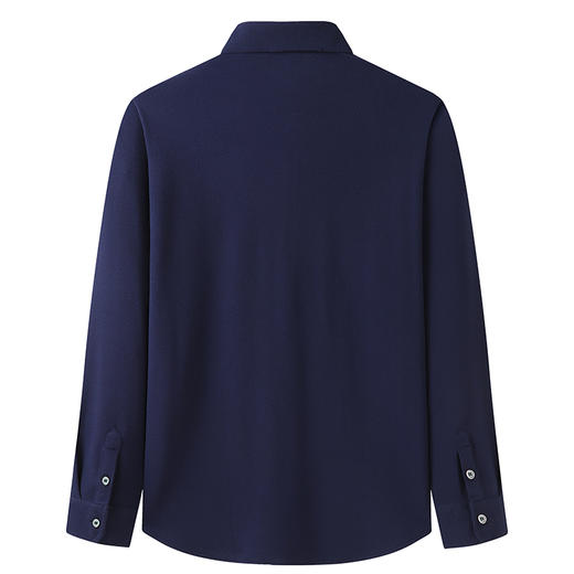 【莫代尔桑蚕丝】【新款DWP】大依优型大码长袖衬衫翻领男装加肥加大体恤大号上衣胖子内搭 商品图4