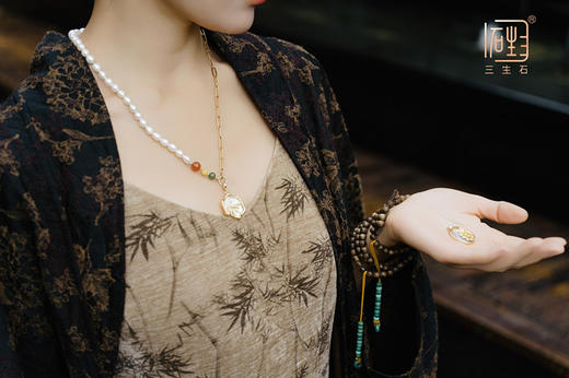 天然小巴洛克珍珠彩宝国风多用链+梅兰竹菊多用吊牌 商品图4