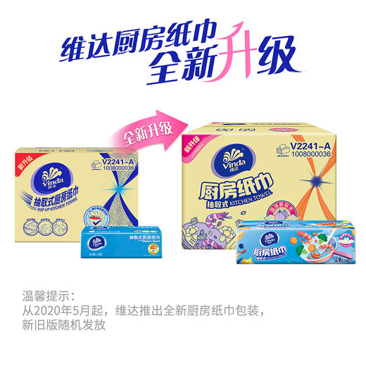 【积分兑换】维达（Vinda）厨房抽纸【赵丽颖推荐】 80抽*12包 吸油吸水厨房纸 整箱 V2241-A（送喜马月卡） 商品图3