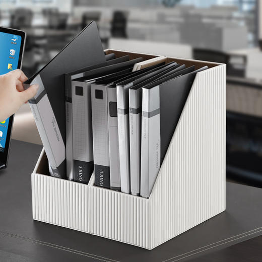 【白色/灰色】娜家皮革文件夹收纳盒 商品图2