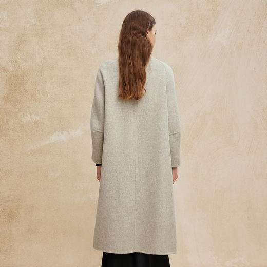 PH944斯尔丽24新款双面呢直身配围巾韩版大气廓形显瘦中长羊毛大衣 商品图4
