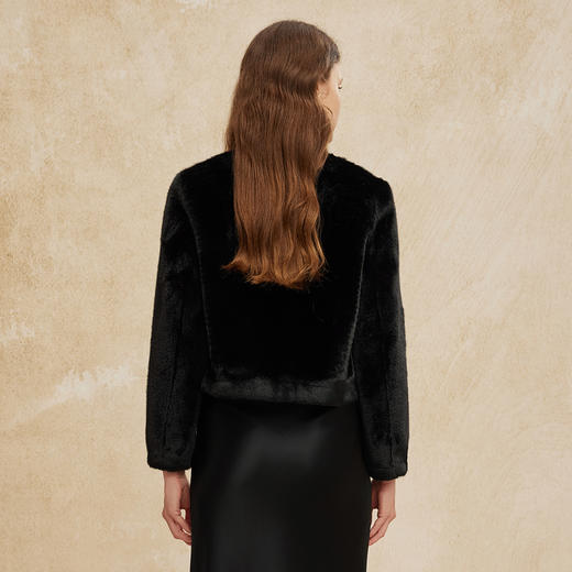 PH105斯尔丽24冬季新款复古皮毛一体颗粒绒剪绒小香风时尚仿皮草外套 商品图7