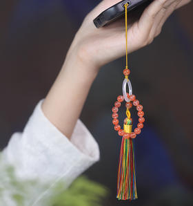 南红玉髓跑环手机链6mm