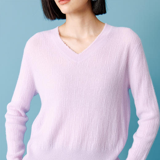 东黎 • 山羊绒女士秋冬V领松密度套头衫 4629 商品图9
