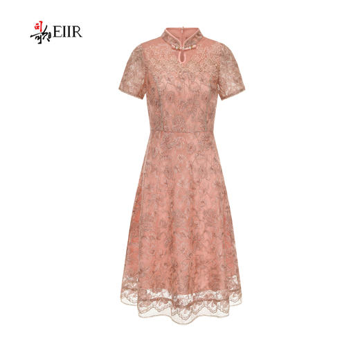 司歌立领金葱刺绣连衣裙短袖春夏女A891449X 商品图0