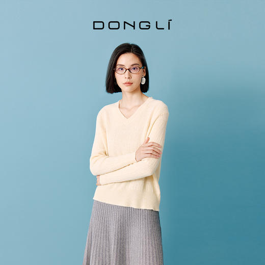 东黎 • 山羊绒女士秋冬V领松密度套头衫 4629 商品图7