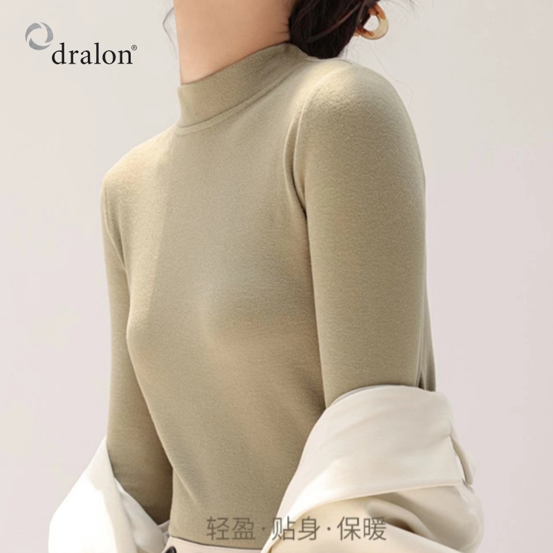 男女同款 德绒竖条半高领发热绒打底衫  内里舒适绒面 接触皮肤无刺激 蓄热恒温 发热保暖