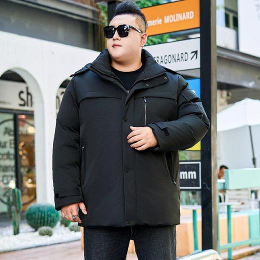 【超大码】【新款DJY】冬季可拆卸帽羽绒服男士白鸭绒加肥加大码加厚加绒保暖 商品图2