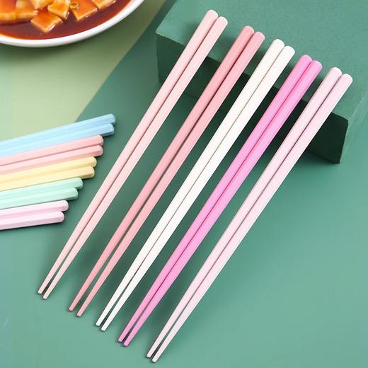 「9.9到手5双」家用合金筷子高颜值PET防滑马卡龙彩色ins一人一筷5双装餐饮用具 商品图1