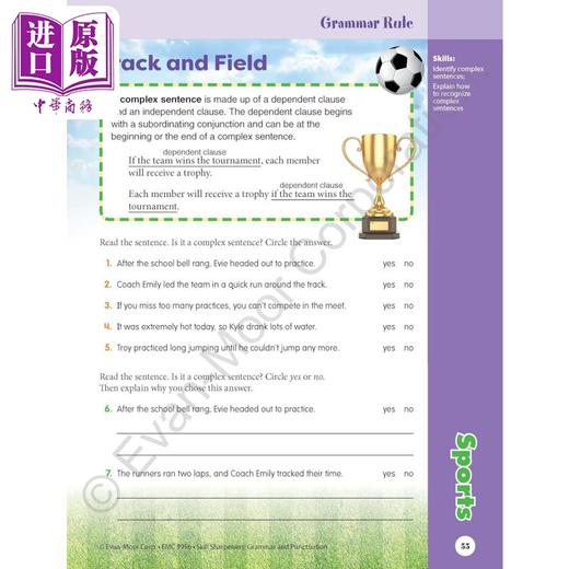 【中商原版】技能铅笔刀 语法与标点 六年级 Skill Sharpeners Grammar and Punctuation Grade 6 英文原版 小学课程 教材教辅 商品图3
