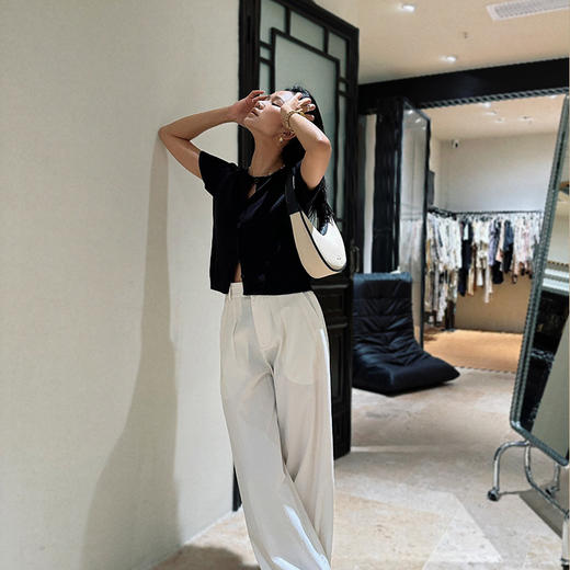 【顺丰包邮】01600 洛诗琳镂空设计棉质极简通勤风短袖针织开衫565 商品图2