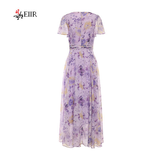 司歌雪纺碎花连衣裙圆领度假收腰长裙春夏女飘逸优雅A891437X 商品图3