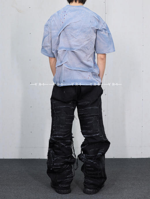 WHO DECIDES WAR｜喇叭彩窗缝线牛仔裤 商品图2