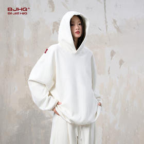 BJHG不计后果连帽卫衣男款秋冬潮牌宽松蓄热简约高级休闲上衣