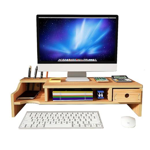 【一个整洁桌面，给人高效有条理的工作印象】电脑显示器增高架 办公室桌面收纳 显示屏抽屉 笔记本键盘置物架-QQ 商品图13