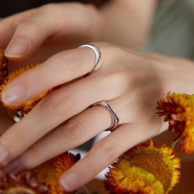 【顺丰包邮】01900 洛诗琳设计感S925纯银简约开口素戒(可调节)0062