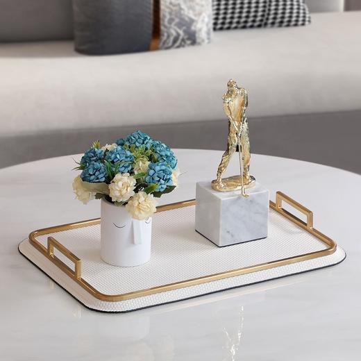 【米白/典雅黑】娜家轻奢皮革托盘 商品图1